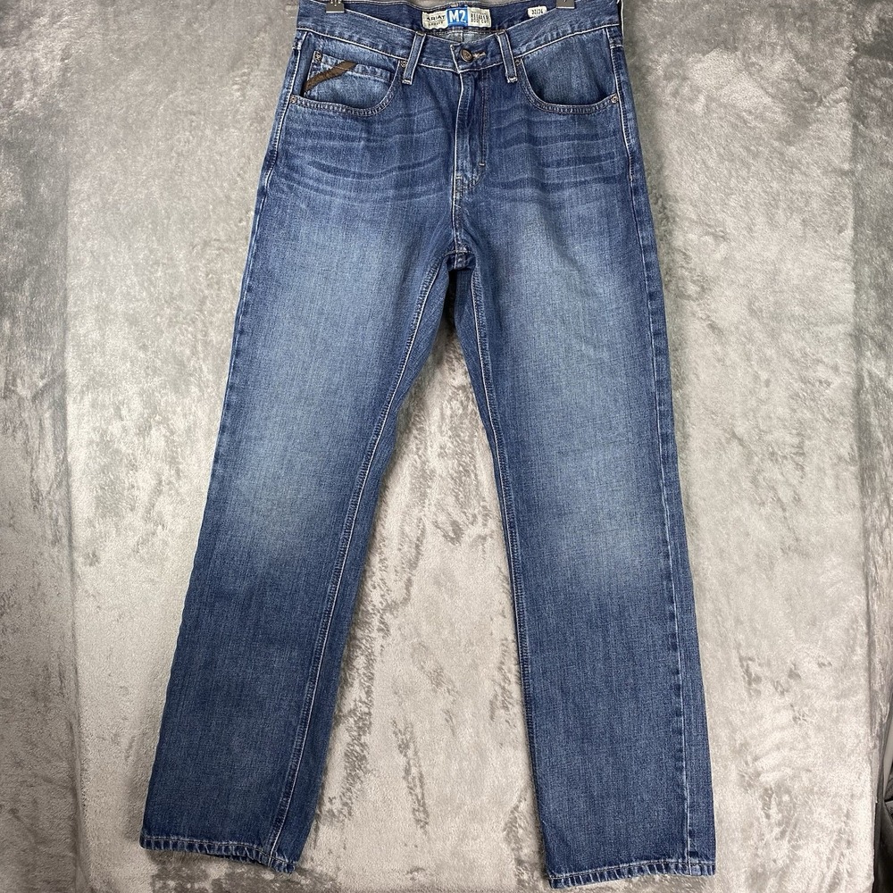 Ariat M2 Traditional Relaxed Boot Cut Jeans Mens Size 32x34 Blue Granite Denim